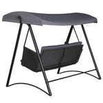 Gardeon Outdoor Swing Chair Garden Bench Furniture Canopy 3 Seater Rattan Grey - Furniture > Outdoor