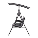 Gardeon Outdoor Swing Chair Garden Furniture Canopy Cup Holder 2 Seater Grey - Furniture > Outdoor > Outdoor Chairs