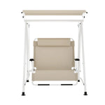 Gardeon Outdoor Swing Chair Garden Lounger 2 Seater Canopy Patio Furniture Beige - Furniture > Outdoor