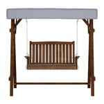 Gardeon Outdoor Wooden Swing Chair Garden Bench Canopy Cushion 2 Seater Charcoal - Furniture > Outdoor