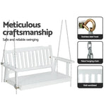 Gardeon Porch Swing Chair with Chain Garden Bench Outdoor Furniture Wooden White - Furniture > Outdoor