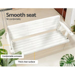 Gardeon Porch Swing Chair with Chain Outdoor Furniture 3 Seater Bench Wooden White - Furniture > Outdoor