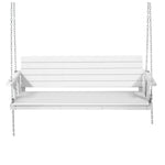Gardeon Porch Swing Chair with Chain Outdoor Furniture 3 Seater Bench Wooden White - Furniture > Outdoor