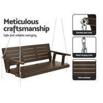 Gardeon Porch Swing Chair with Chain Outdoor Furniture 3 Seater Bench Wooden Brown - Furniture > Outdoor