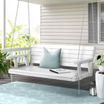 Gardeon Porch Swing Chair with Chain Outdoor Furniture 3 Seater Bench Wooden White - Furniture > Outdoor