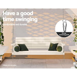 Gardeon Porch Swing Chair with Chain Outdoor Furniture 3 Seater Bench Wooden White - Furniture > Outdoor
