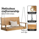 Gardeon Porch Swing Chair With Chain Outdoor Furniture Wooden Bench 2 Seat Teak - Furniture > Outdoor