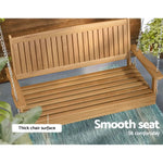 Gardeon Porch Swing Chair With Chain Outdoor Furniture Wooden Bench 2 Seat Teak - Furniture > Outdoor
