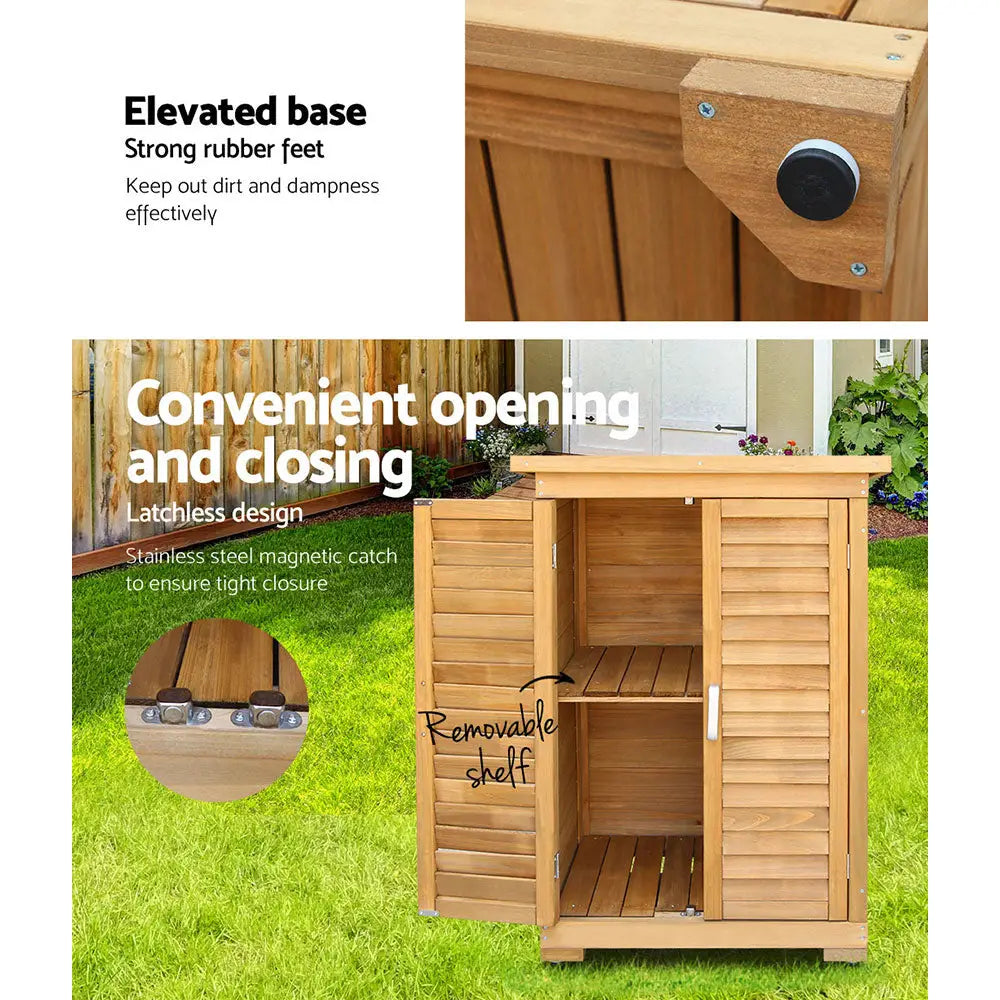 Gardeon Portable Wooden Garden Storage Cabinet - Home & Garden > Storage