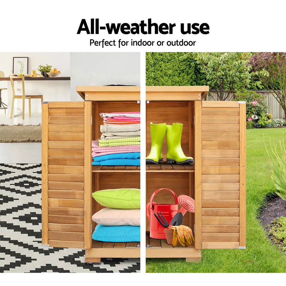 Gardeon Portable Wooden Garden Storage Cabinet - Home & Garden > Storage