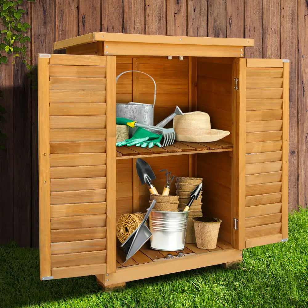 Gardeon Portable Wooden Garden Storage Cabinet - Home & Garden > Storage
