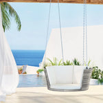 Gardeon Rattan Porch Swing Chair With Chain Cushion Outdoor Furniture Grey - Home & Garden > Hammocks