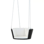 Gardeon Rattan Porch Swing Chair With Chain Cushion Outdoor Furniture Black - Home & Garden > Hammocks