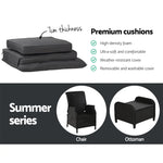 Gardeon Recliner Chair Sun lounge Wicker Lounger Outdoor Furniture Patio Adjustable Black - Furniture > Outdoor