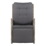 Gardeon Recliner Chairs Sun lounge Wicker Lounger Outdoor Furniture Patio Adjustable Grey - Furniture > Outdoor