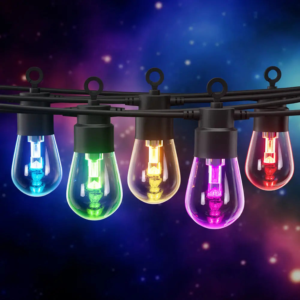 Gardeon RGB Smart Festoon Lights Outdoor LED String Lights Waterproof WiFi APP - Home & Garden > Lighting