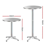 Gardeon Set of 4 Outdoor Bar Table Aluminium Round 70/110CM - Furniture > Outdoor