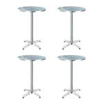 Gardeon Set of 4 Outdoor Bar Table Aluminium Round 70/110CM - Furniture > Outdoor