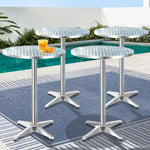 Gardeon Set of 6 Outdoor Bar Table Aluminium Round 70/110CM - Furniture > Outdoor