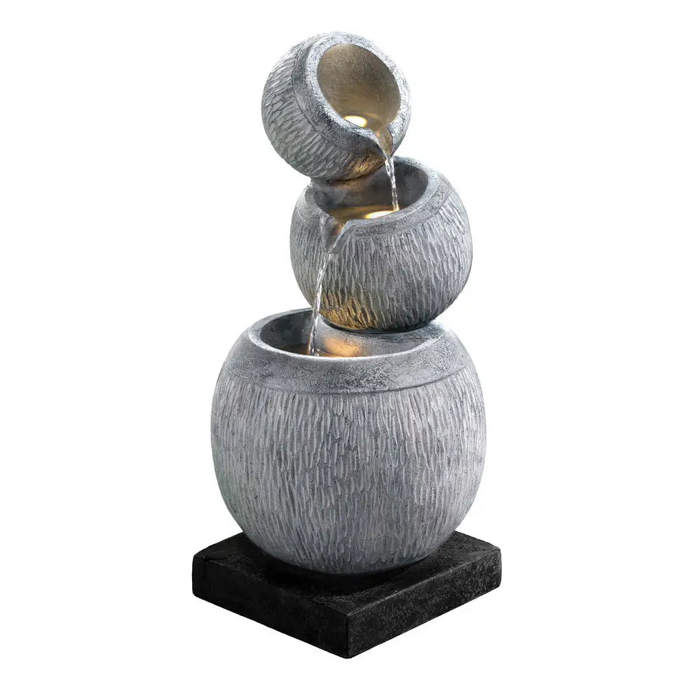 Gardeon Solar Fountain Water Feature Bird Bath Garden LED Light 80CM Grey - Home & Garden > Fountains > Fountain &