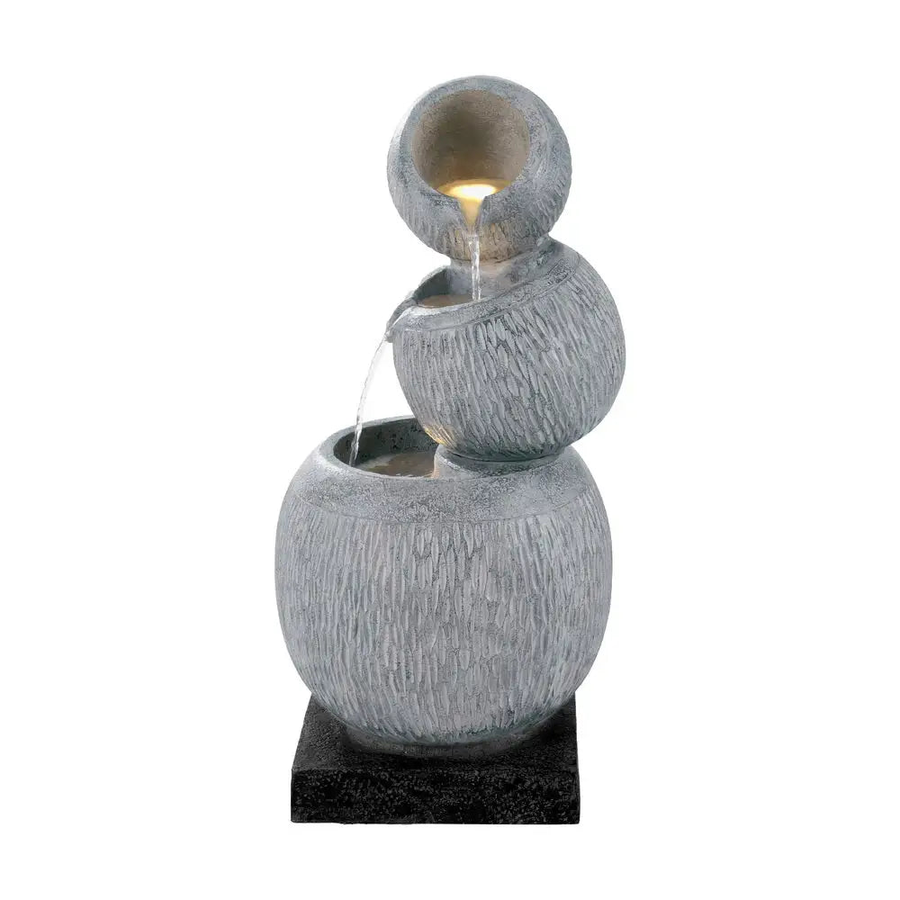 Gardeon Solar Fountain Water Feature Bird Bath Garden LED Light 80CM Grey - Home & Garden > Fountains > Fountain &