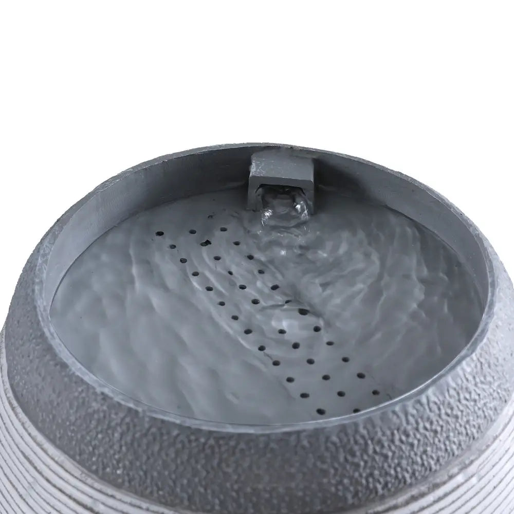 Gardeon Solar Fountain Water Feature Bird Bath Outdoor Garden Cascade 48CM Grey - Home & Garden > Fountains > Fountains