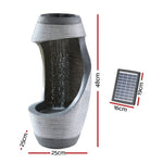 Gardeon Solar Fountain Water Feature Bird Bath Outdoor Garden Cascade 48CM Grey - Home & Garden > Fountains > Fountains
