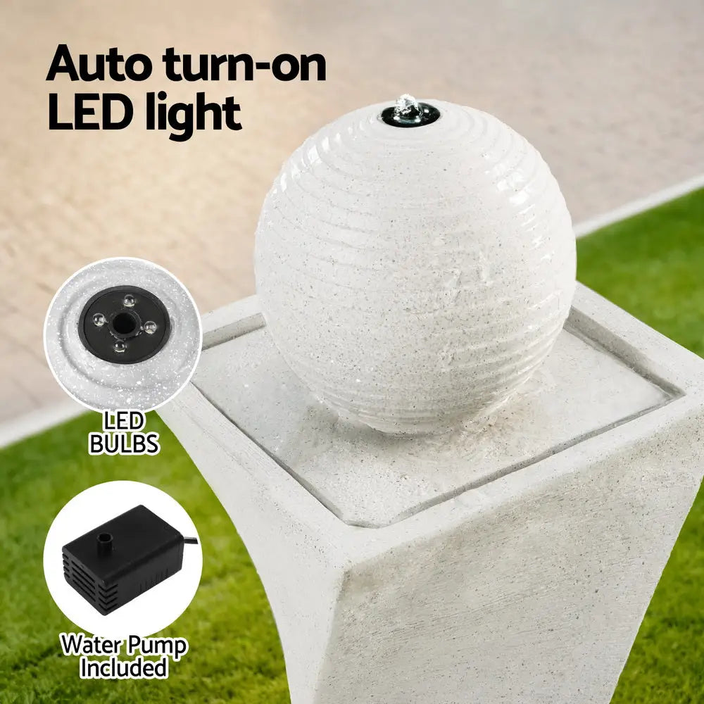 Gardeon Solar Fountain Water Feature Bird Bath Outdoor Garden LED Lights Ball 85CM - Home & Garden > Fountains >