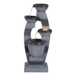 Gardeon Solar Fountain Water Feature Outdoor Fountain Indoor 3-Tier Bowl Cascading Grey - Home & Garden > Fountains >
