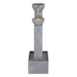 Gardeon Solar Fountain Water Feature Outdoor Fountain Indoor 3-Tier Cascading Grey - Home & Garden > Fountains >