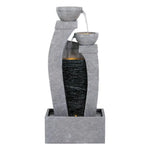 Gardeon Solar Fountain Water Feature Outdoor Fountain Indoor 3-Tier Cascading Grey - Home & Garden > Fountains >