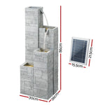 Gardeon Solar Fountain Water Feature Outdoor Indoor 4-Tier Square Cascading Beige - Home & Garden > Fountains >