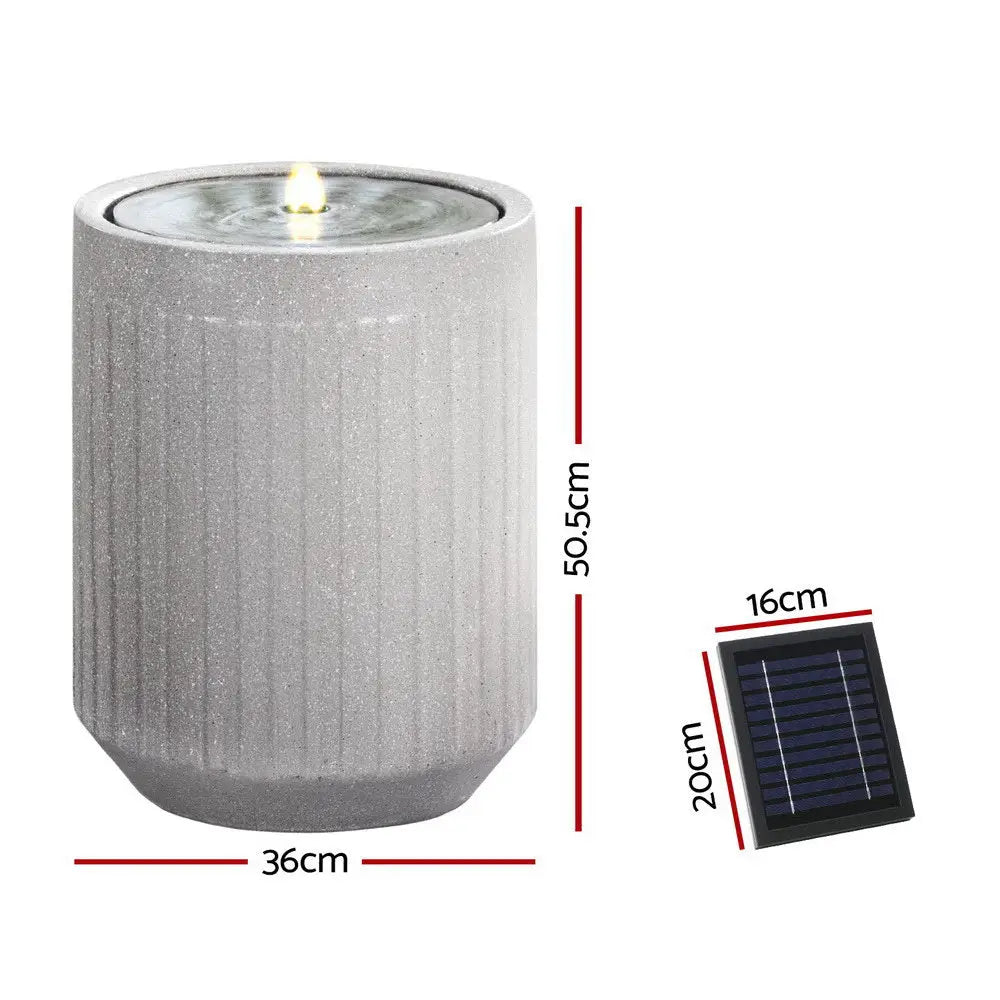 Gardeon Solar Fountain Water Feature Outdoor Fountain LED Lights Beige - Home & Garden > Fountains > Fountain & Ponds