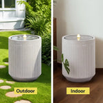 Gardeon Solar Fountain Water Feature Outdoor Fountain LED Lights Beige - Home & Garden > Fountains > Fountain & Ponds