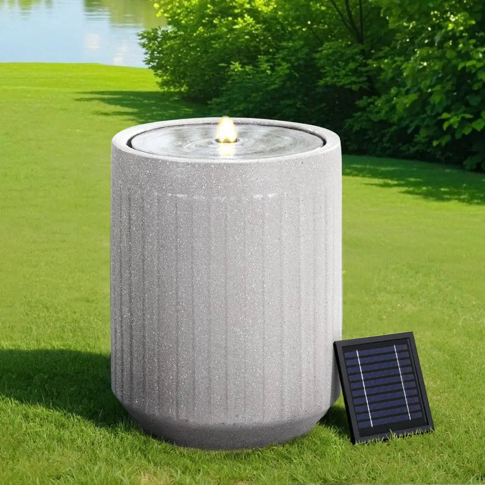 Gardeon Solar Fountain Water Feature Outdoor Fountain LED Lights Beige - Home & Garden > Fountains > Fountain & Ponds