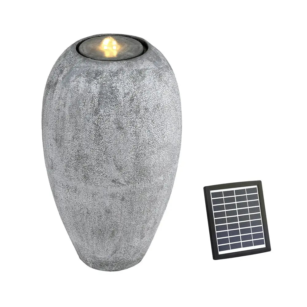 Gardeon Solar Fountain Water Feature Outdoor Fountain LED Lights Beige - Home & Garden > Fountains > Fountain & Ponds
