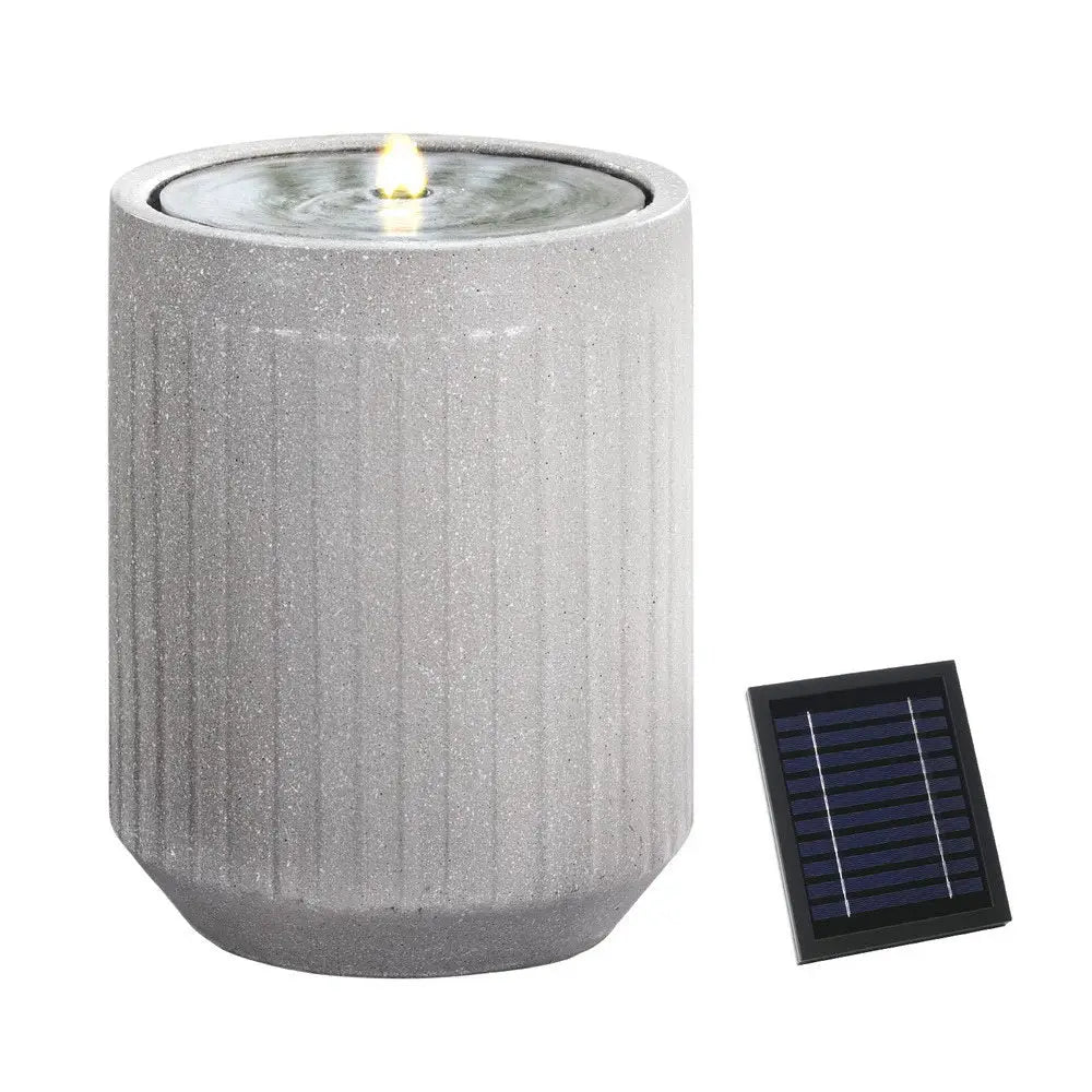 Gardeon Solar Fountain Water Feature Outdoor Fountain LED Lights Beige - Home & Garden > Fountains > Fountain & Ponds