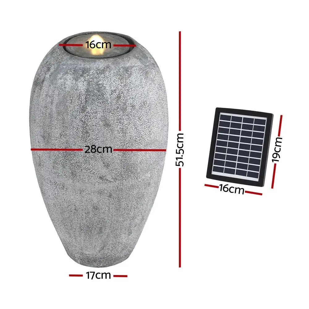 Gardeon Solar Fountain Water Feature Outdoor Fountain LED Lights Beige - Home & Garden > Fountains > Fountain & Ponds