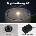 Gardeon Solar Fountain Water Feature Outdoor Fountain LED Lights Beige - Home & Garden > Fountains > Fountain & Ponds