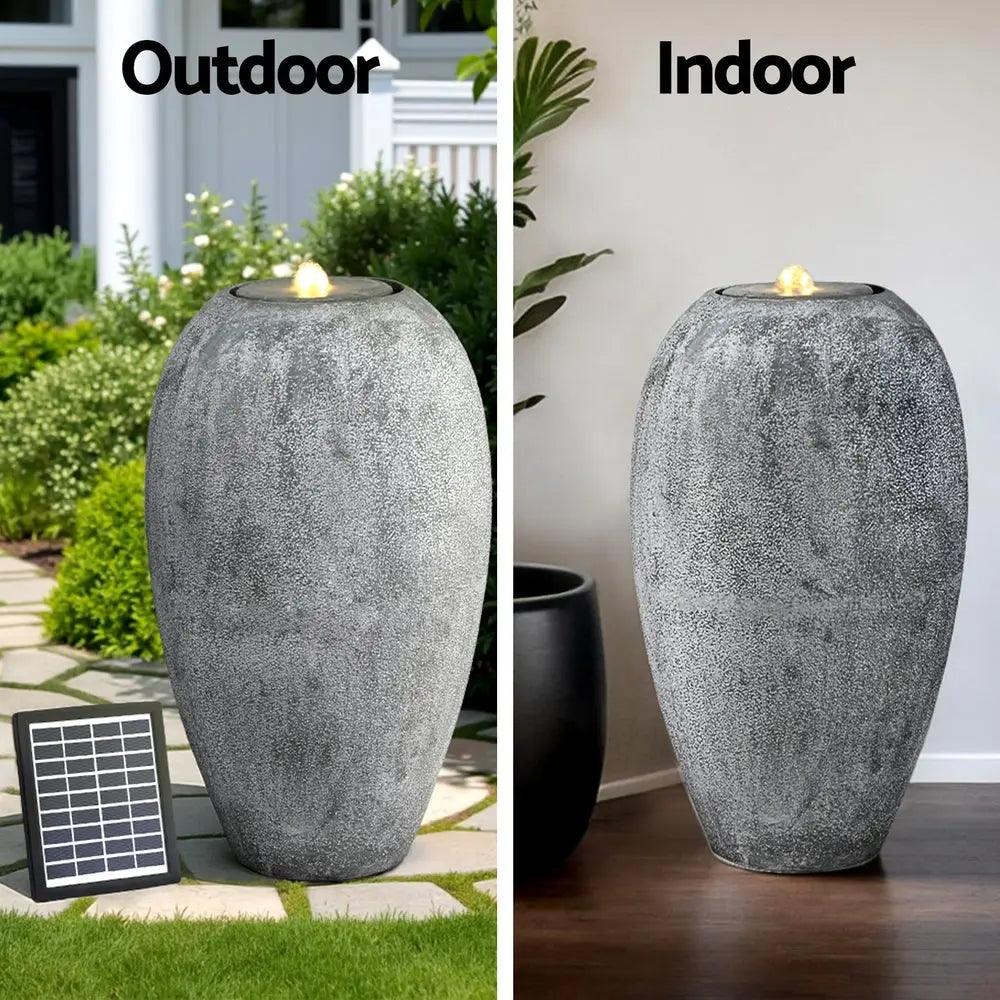 Gardeon Solar Fountain Water Feature Outdoor Fountain LED Lights Beige - Home & Garden > Fountains > Fountain & Ponds