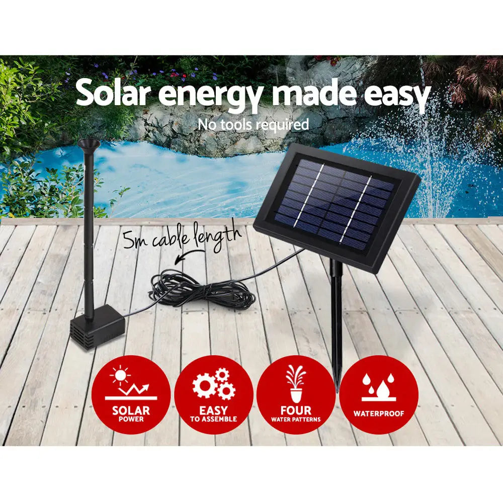 Gardeon Solar Pond Pump 4FT - Home & Garden > Fountains