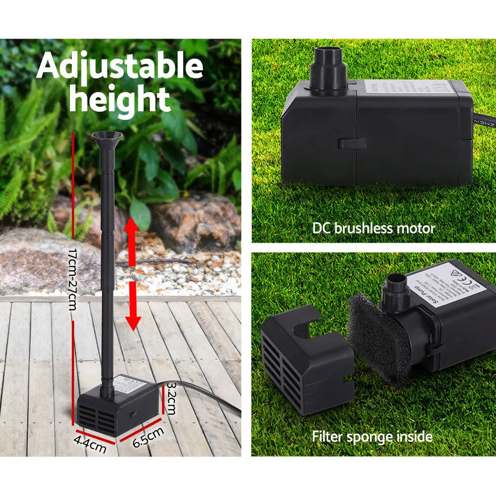 Gardeon Solar Pond Pump Submersible Powered Garden Pool Water Fountain Kit 6.1FT - Home & Garden > Fountains