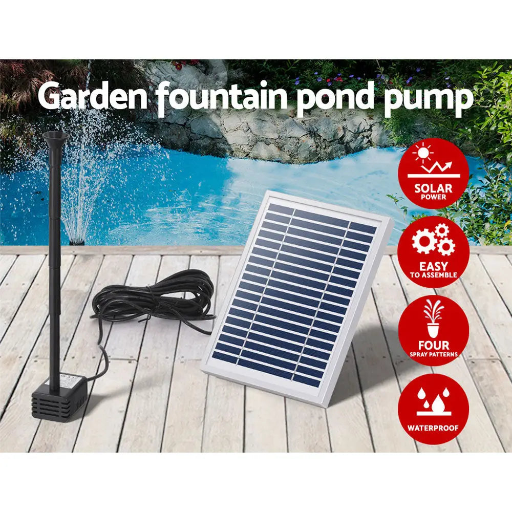Gardeon Solar Pond Pump Submersible Powered Garden Pool Water Fountain Kit 4.4FT - Home & Garden > Fountains