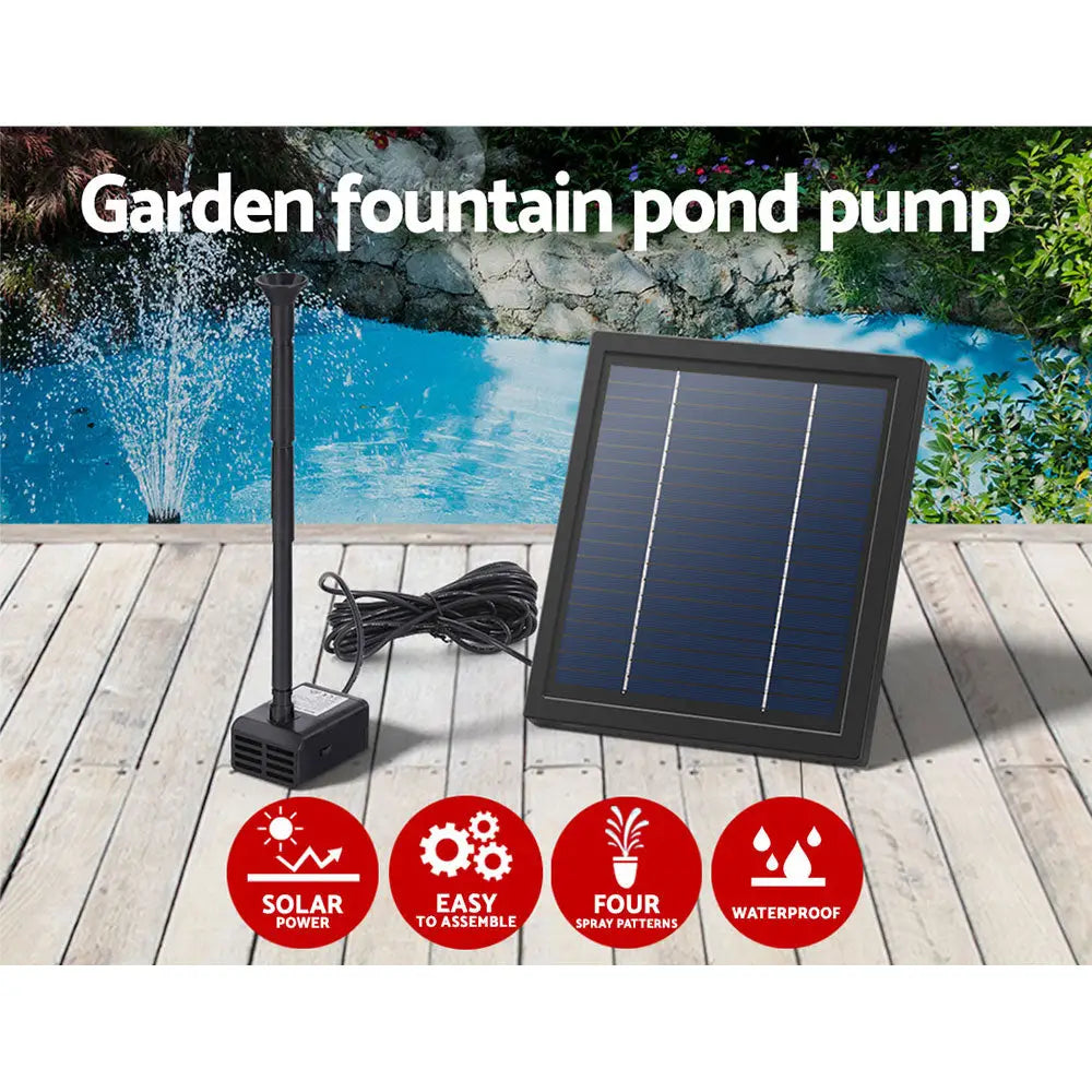Gardeon Solar Pond Pump Submersible Powered Garden Pool Water Fountain Kit 6.1FT - Home & Garden > Fountains