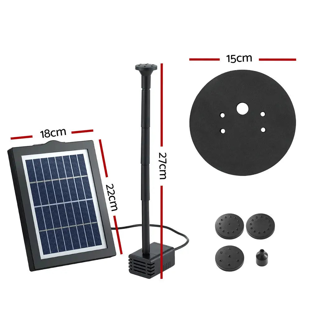Gardeon Solar Pond Pump Water Fountain Submersible Floating Bird Bath 190L/H - Home & Garden > Fountains > Fountains &