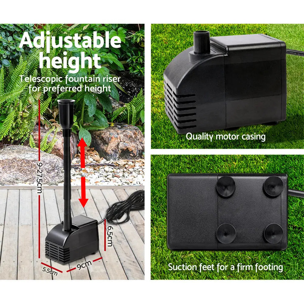 Gardeon Solar Pond Pump with 2 Panels 7.2FT - Home & Garden > Fountains