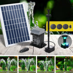 Gardeon Solar Pond Pump with Battery Kit LED Lights 5.2FT - Home & Garden > Fountains
