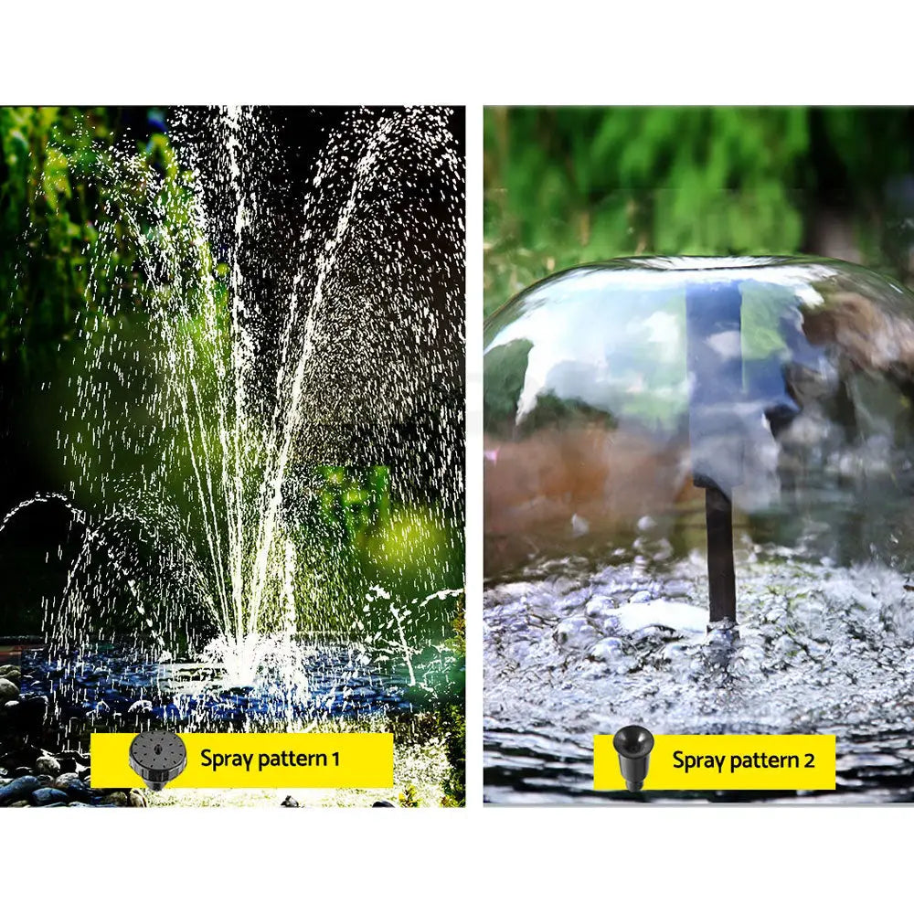 Gardeon Solar Pond Pump with Battery Kit LED Lights 9.8FT - Home & Garden > Fountains