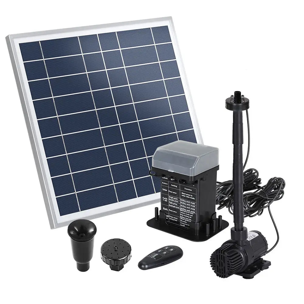 Gardeon Solar Pond Pump with Battery Kit LED Lights 9.8FT - Home & Garden > Fountains