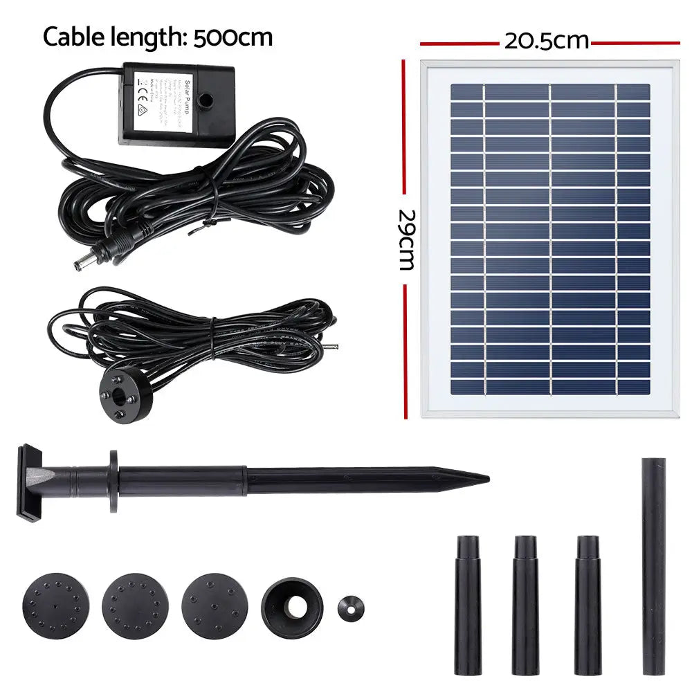 Gardeon Solar Pond Pump with Battery LED Lights 4.4FT - Home & Garden > Fountains